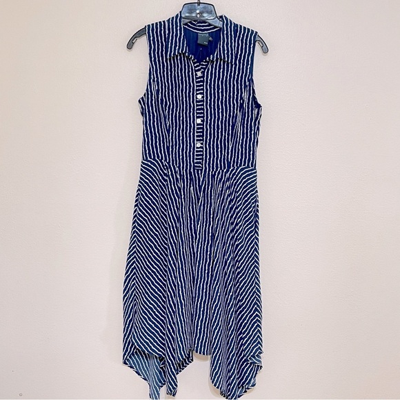 Gaby Skye Striped Dress Hankerchief Hem Size 12 - Picture 3 of 16